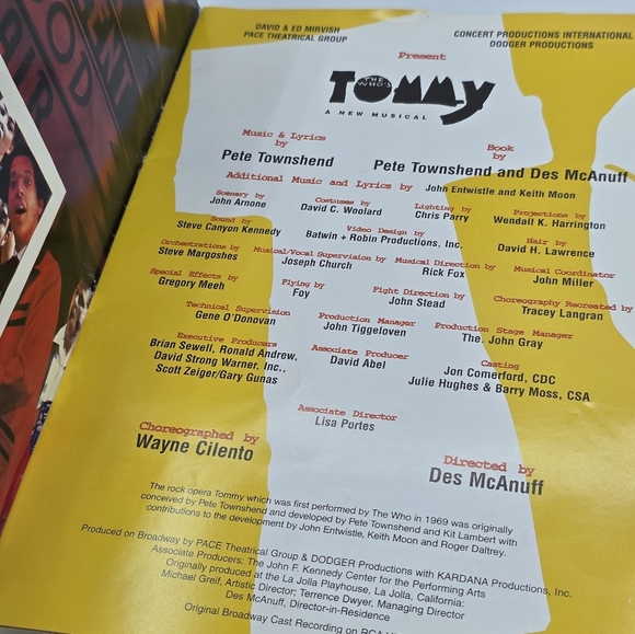 Vintage 1995 The Who's Tommy Broadway Musical Revival Souvenir Program - Picture 6 of 10
